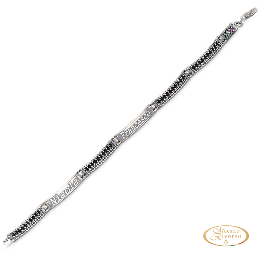 Bracciale uomo Italia BrIt13-N in Argento