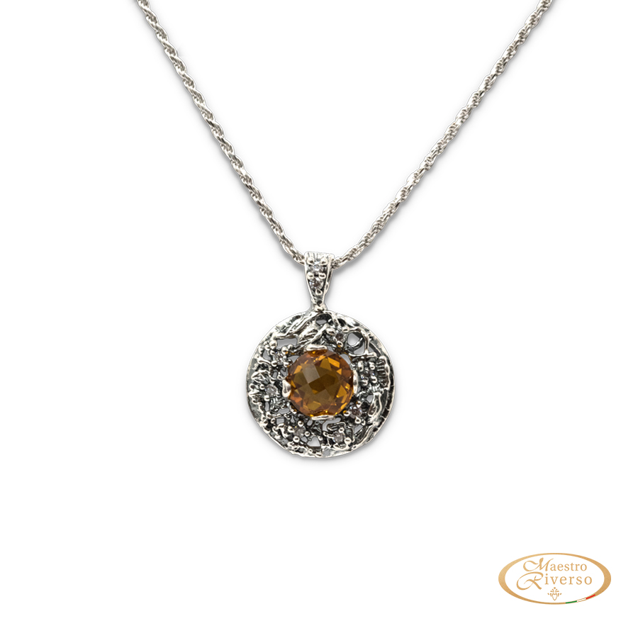 Collana in argento Elegance Elg03-Citrino