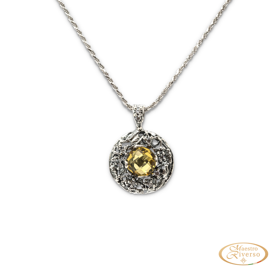 Collana in argento Elegance Elg03-TopazioGiallo