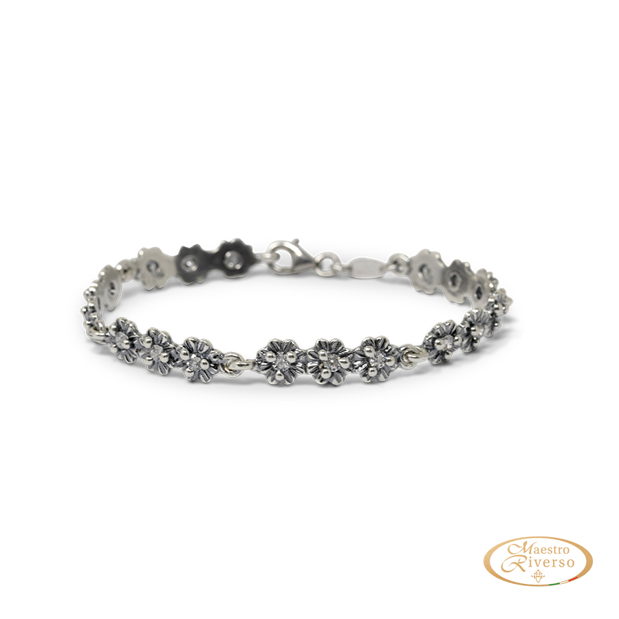 Bracciale in argento Primule D'Argento BrPrm09-Bianco