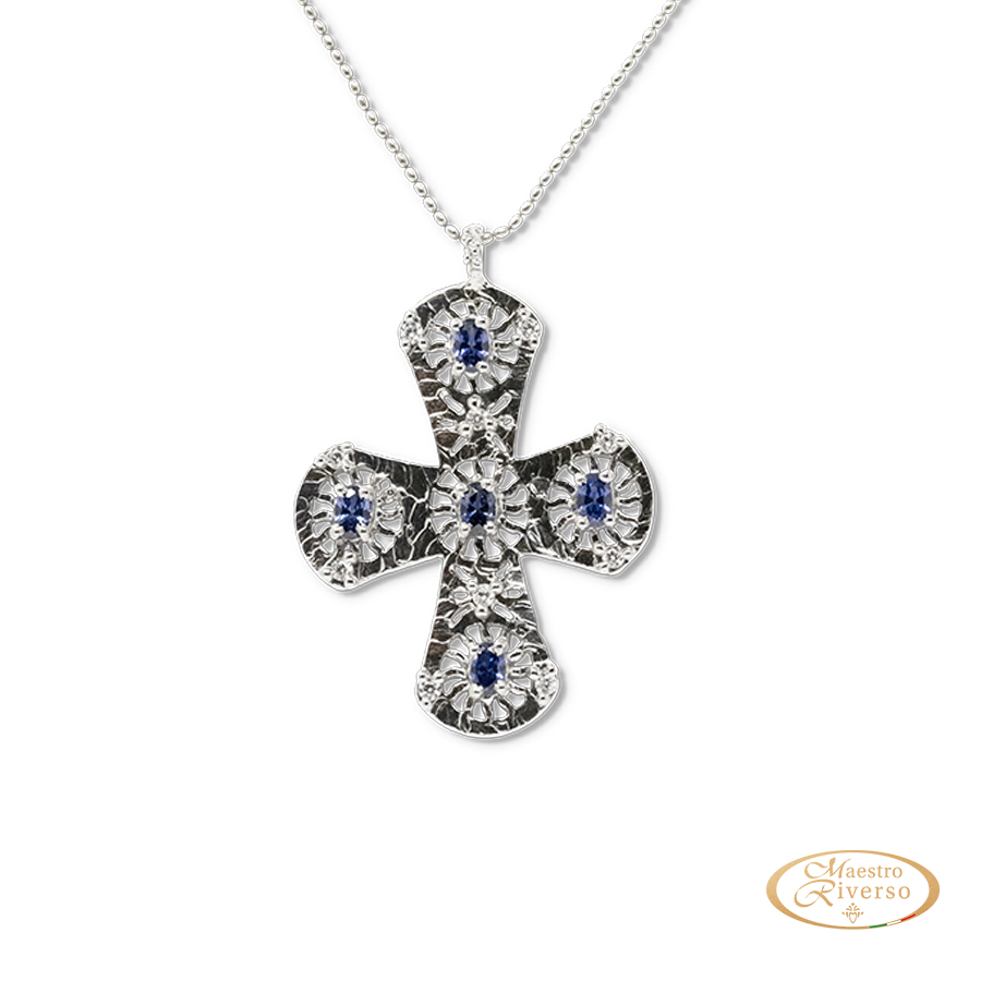 Collana donna collezione Le Croci Cr05-blu