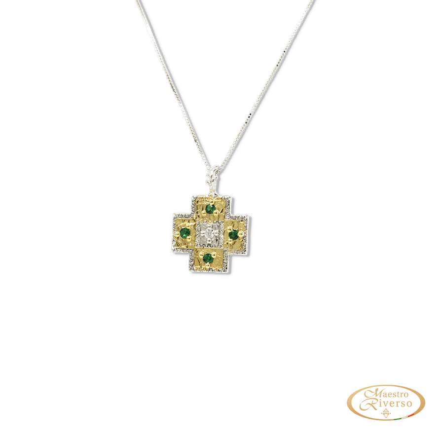 Collana donna collezione Le Croci Cr11oro-verde