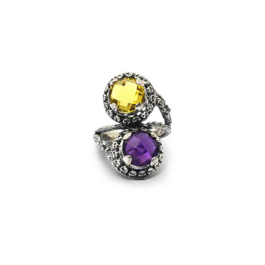 Anello Cumeja AnCmj02 Ametista-TopazioGiallo