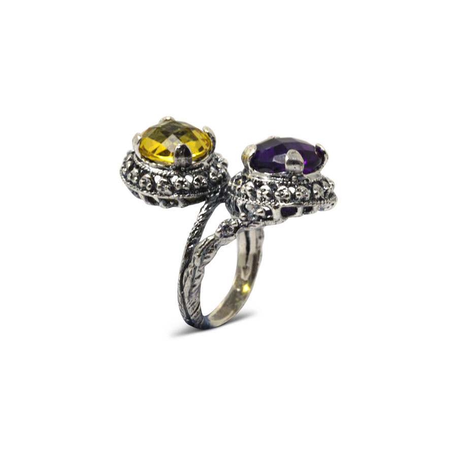 Anello Cumeja AnCmj02 Lavanda-Peridoto - immagine 3