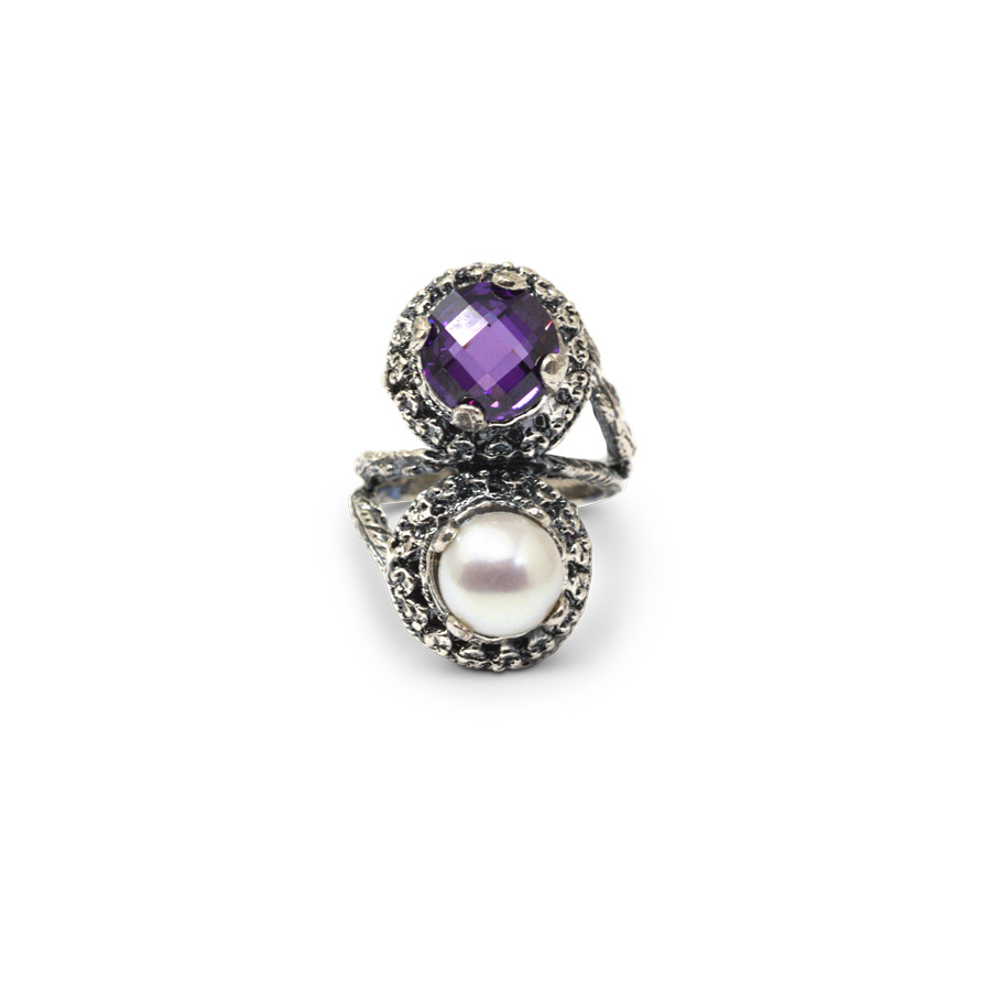 Anello Cumeja AnCmj02 Ametista-Perla