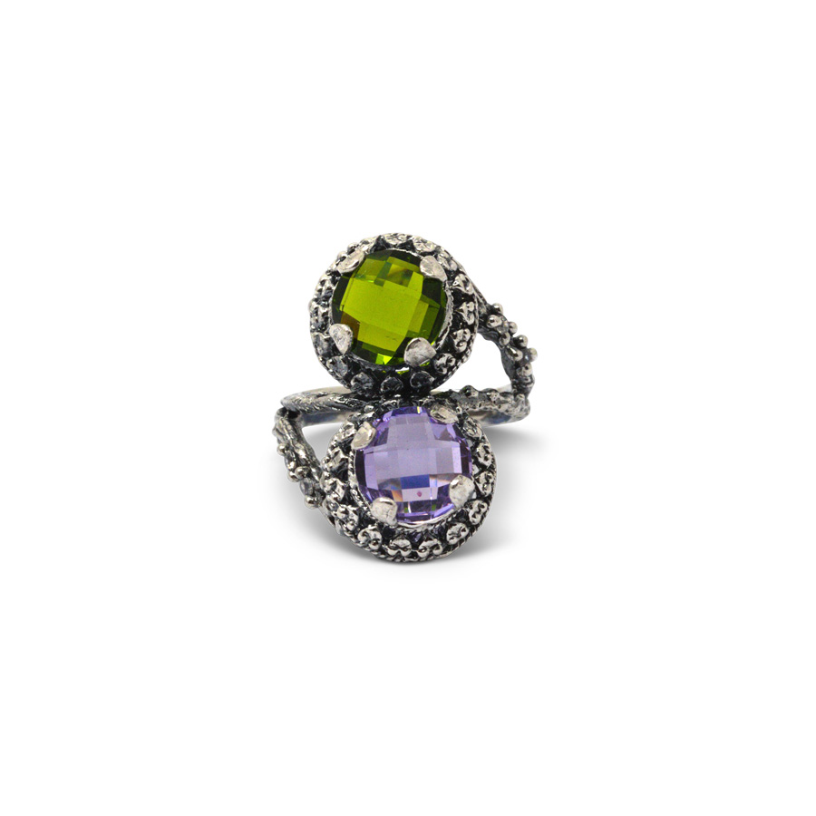 Anello Cumeja AnCmj02 Lavanda-Peridoto