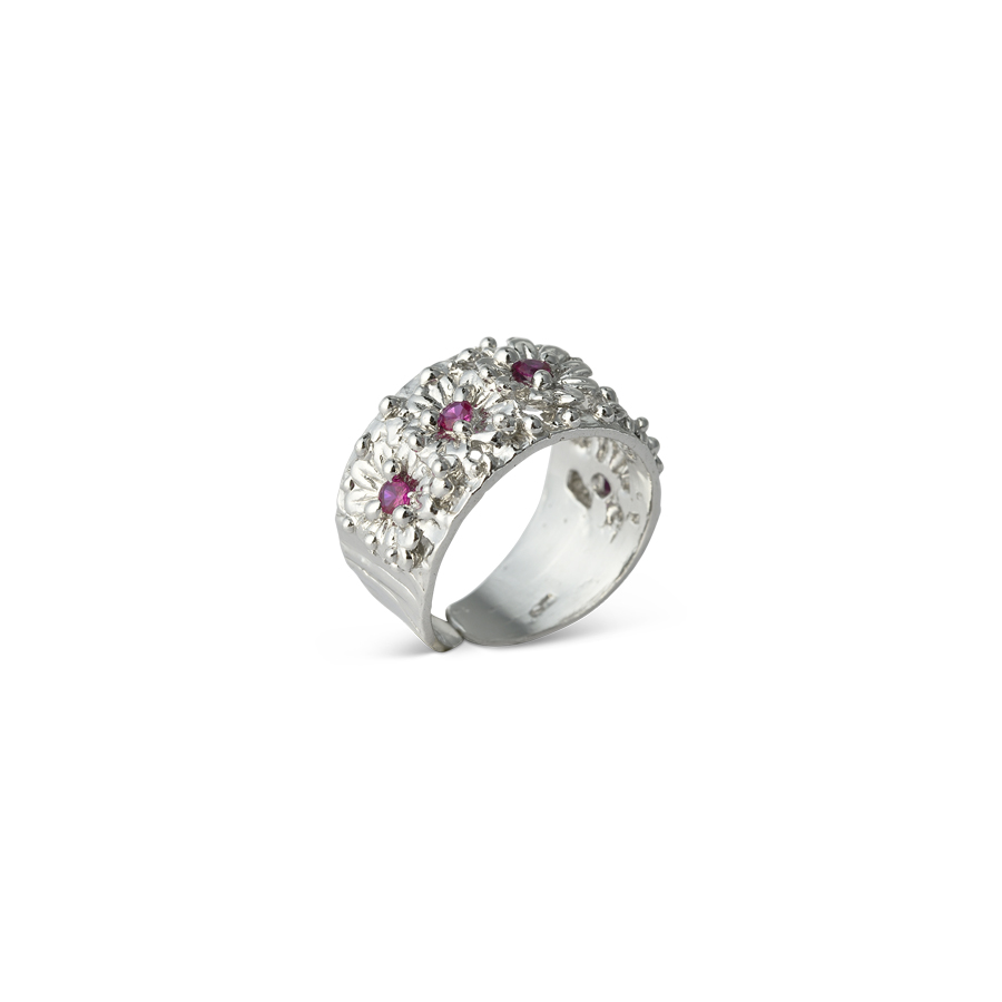 Anello in argento Primule D'Argento AnEd03Arg-rosso