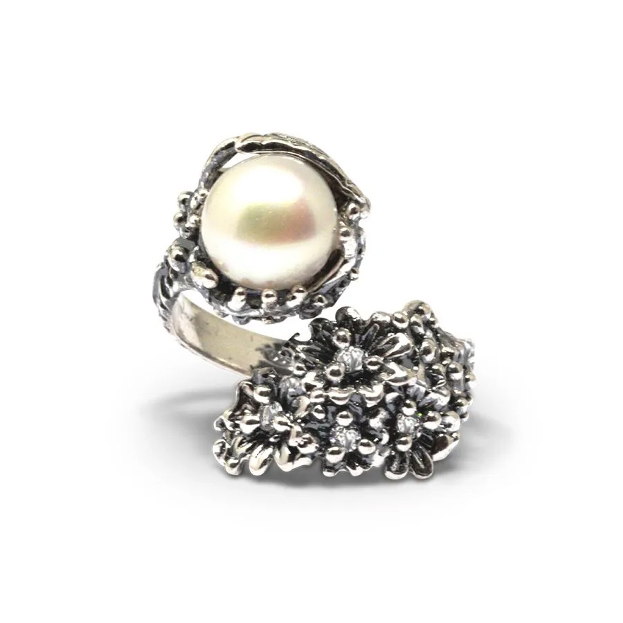 Anello Primule D'Argento AnPrm04-Perla