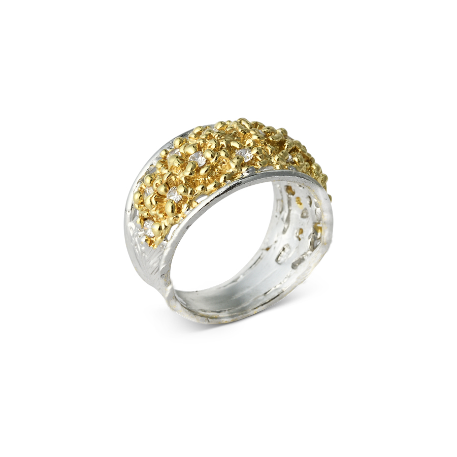 Anello in argento Primule D'Argento AnPrm08bicolore-A