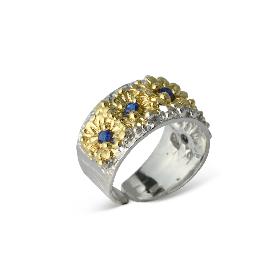 Anello in argento Primule D'Argento AnPrm09bicolore-blu