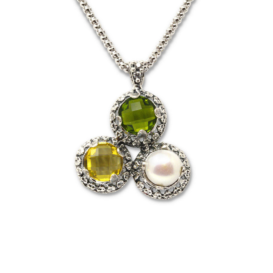 Collana Cumeja Cmj03 Perla-Peridoto-TopazioGiallo