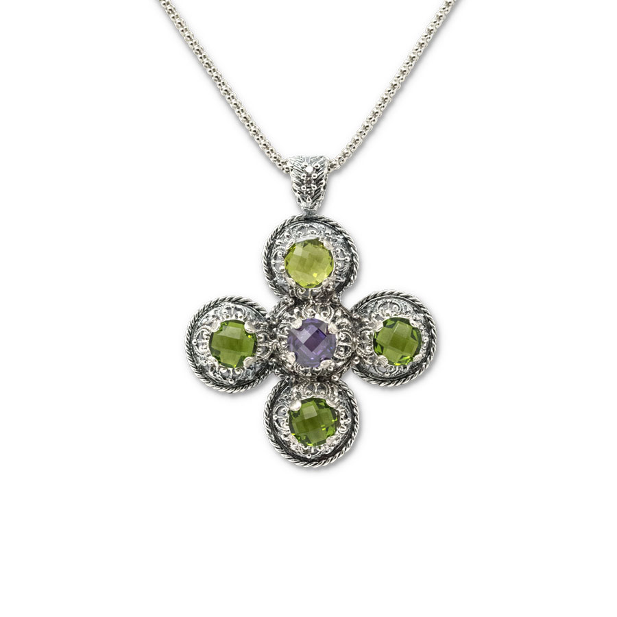 Collana Cumeja CrCmj01 Peridoto-Ametista