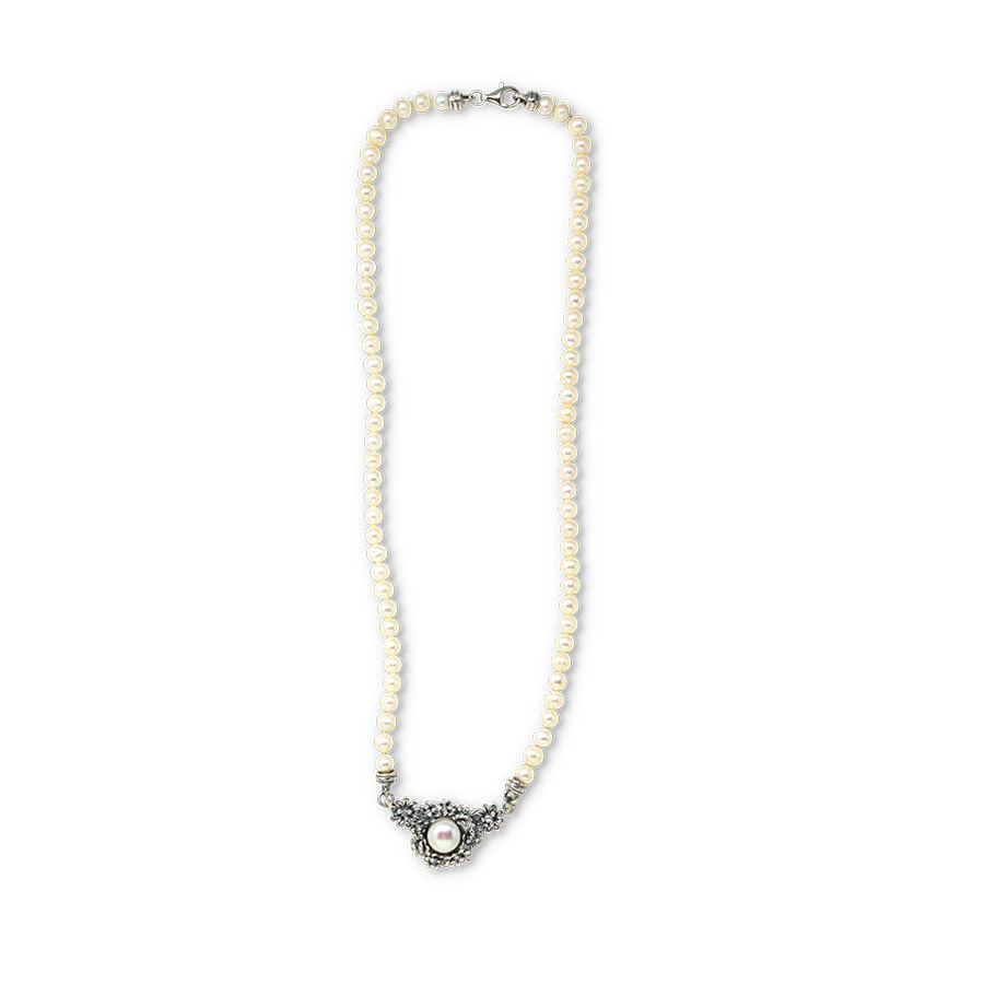 Alternative view of Girocollo Primule D'Argento GrPPrm05-Perla