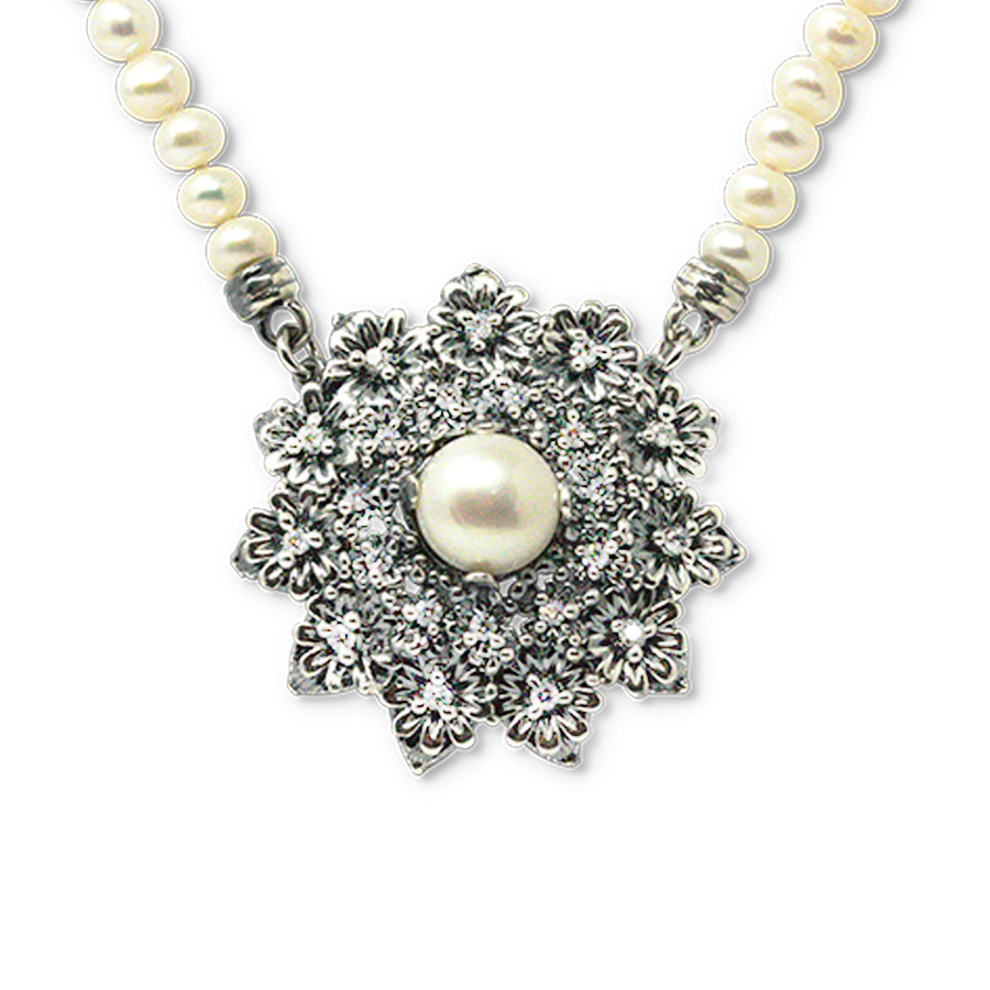 Girocollo Primule D'Argento GrPPrm08-Perla