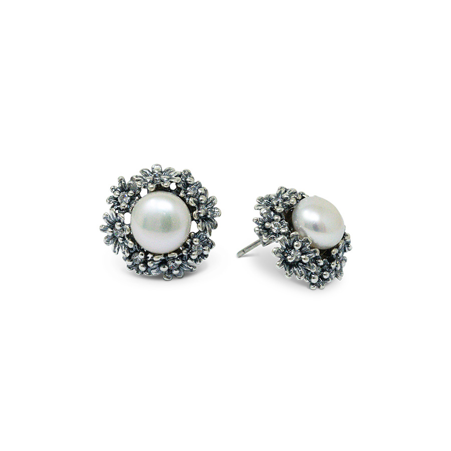 Orecchini Primule D'Argento OrPrm05-Perla