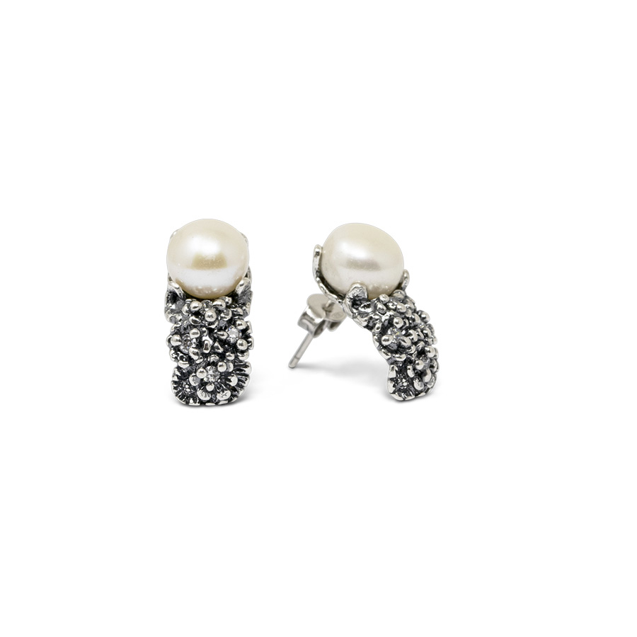 Orecchini Primule D'Argento OrPrm07-Perla