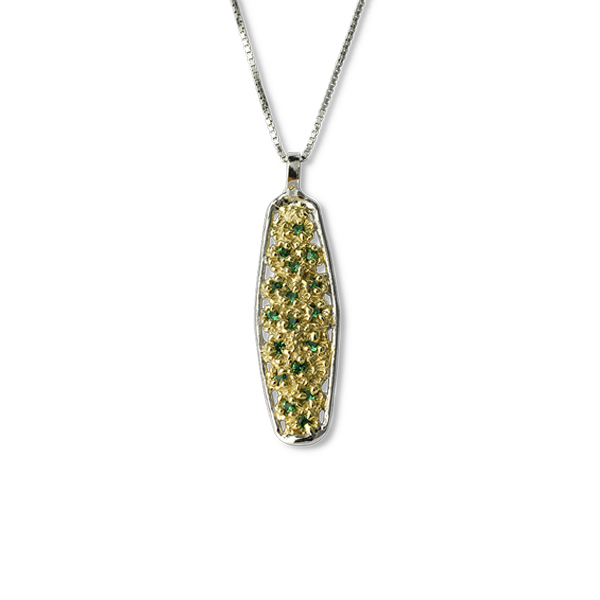Collana in argento Primule D'Argento Prm10bicolore-Verde