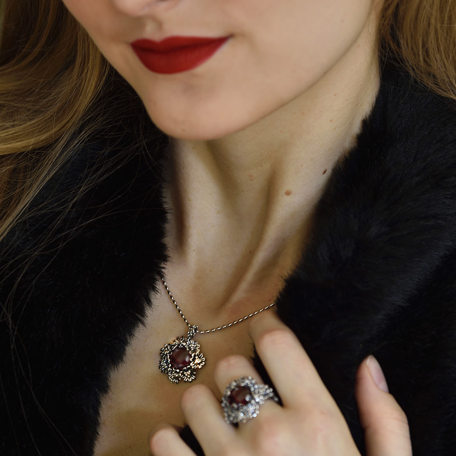 Alternative view of Collana Primule D'Argento Prm05