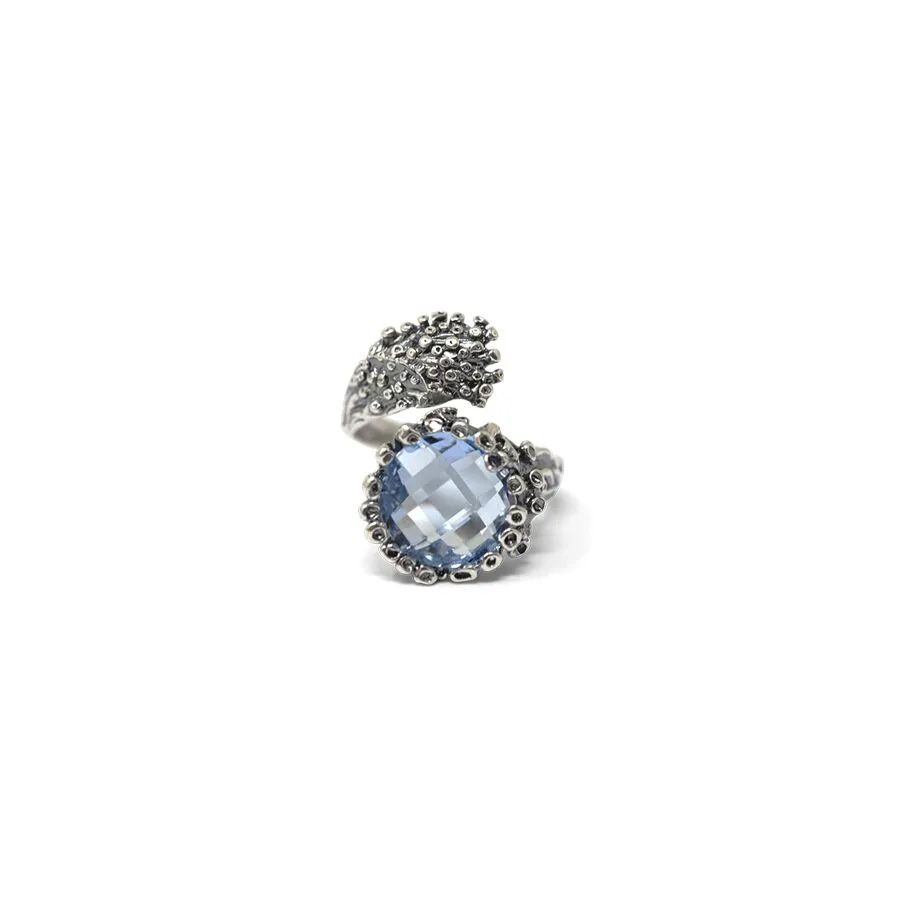 Anello Medusa AnMDS04 Topazio Azzurro