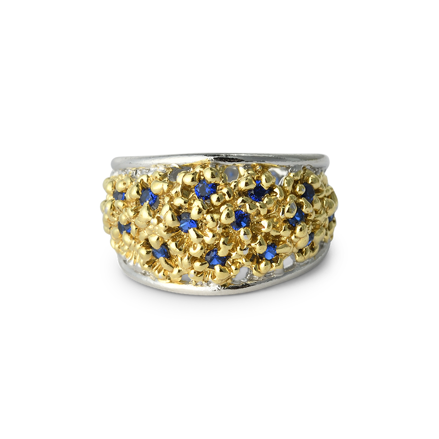 Anello in argento Primule D'Argento AnPrm08bicolore-Blu