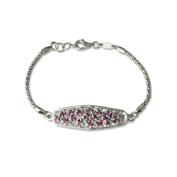 Bracciale in argento Primule D'Argento BrKPrm10-rosso