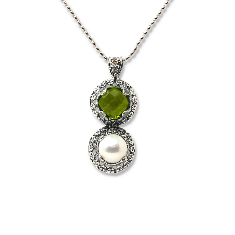 Collana Cumeja Cmj02 Peridoto-Perla