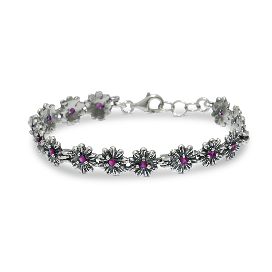 Bracciale in argento Primule D'Argento BrPrm12-rosso