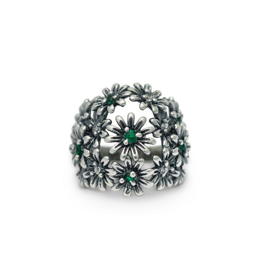 Anello in argento Primule D'Argento AnPrm13-Verde